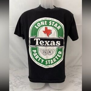 State of Mind Short Sleeve T Shirt Mens M Lone Star Party Starter Texas Tee C1‌